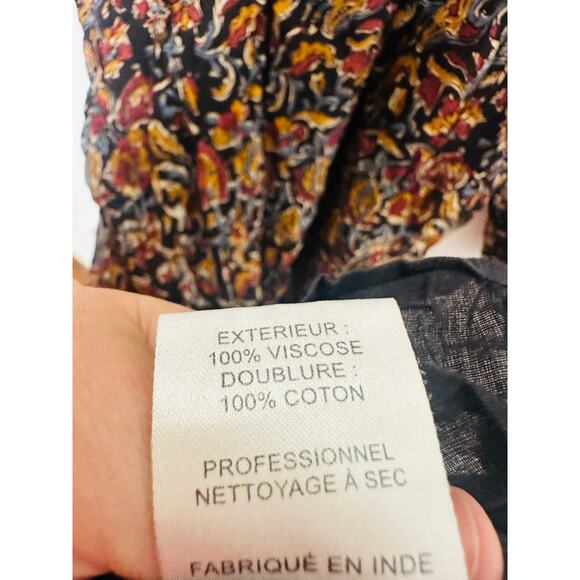 SEA NEW YORK Gerardtest Brown Paisley High Neckline Nicolette Midi Dress sz 6 - Picture 4 of 16